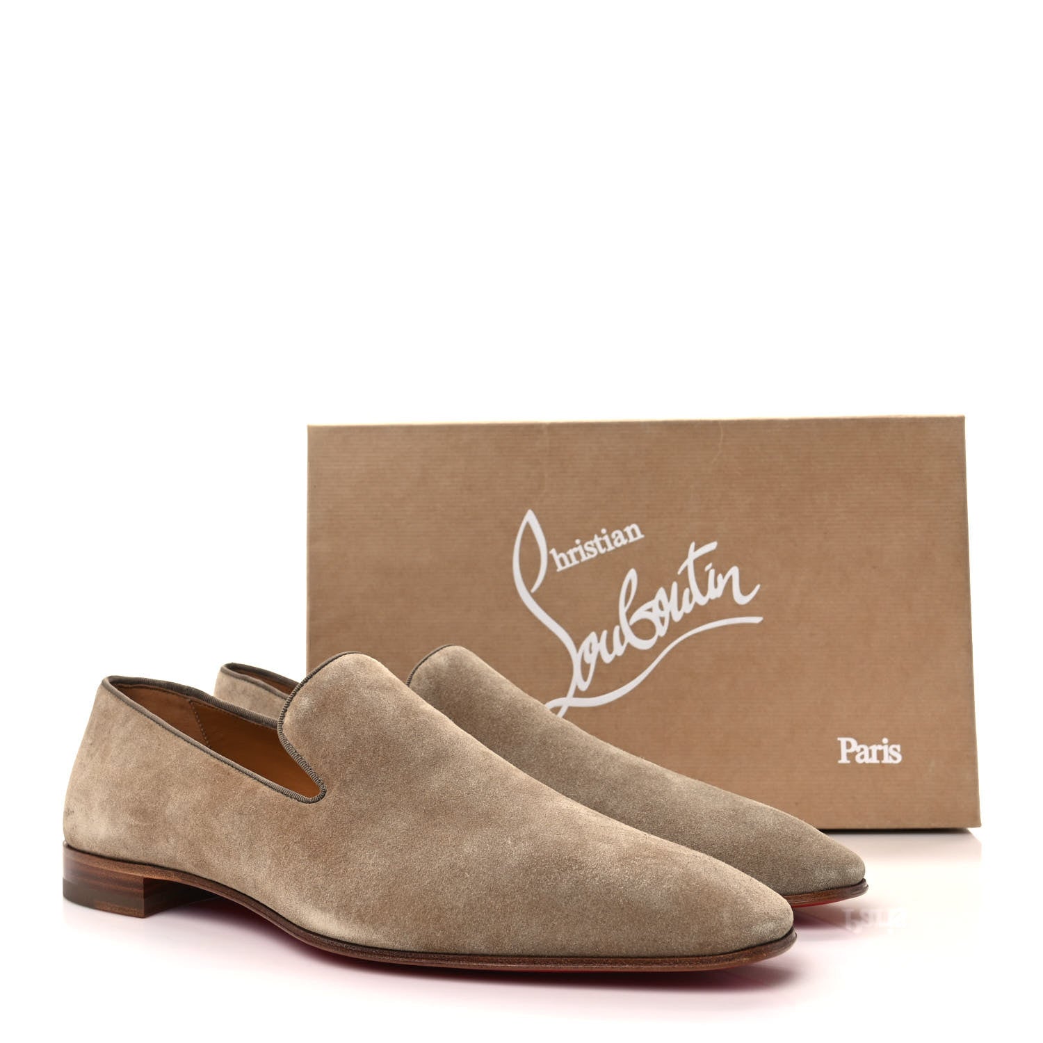 Christian Louboutin Veau Velours Mens Dandelion Flat Loafers 45 Champignon 8 of 8