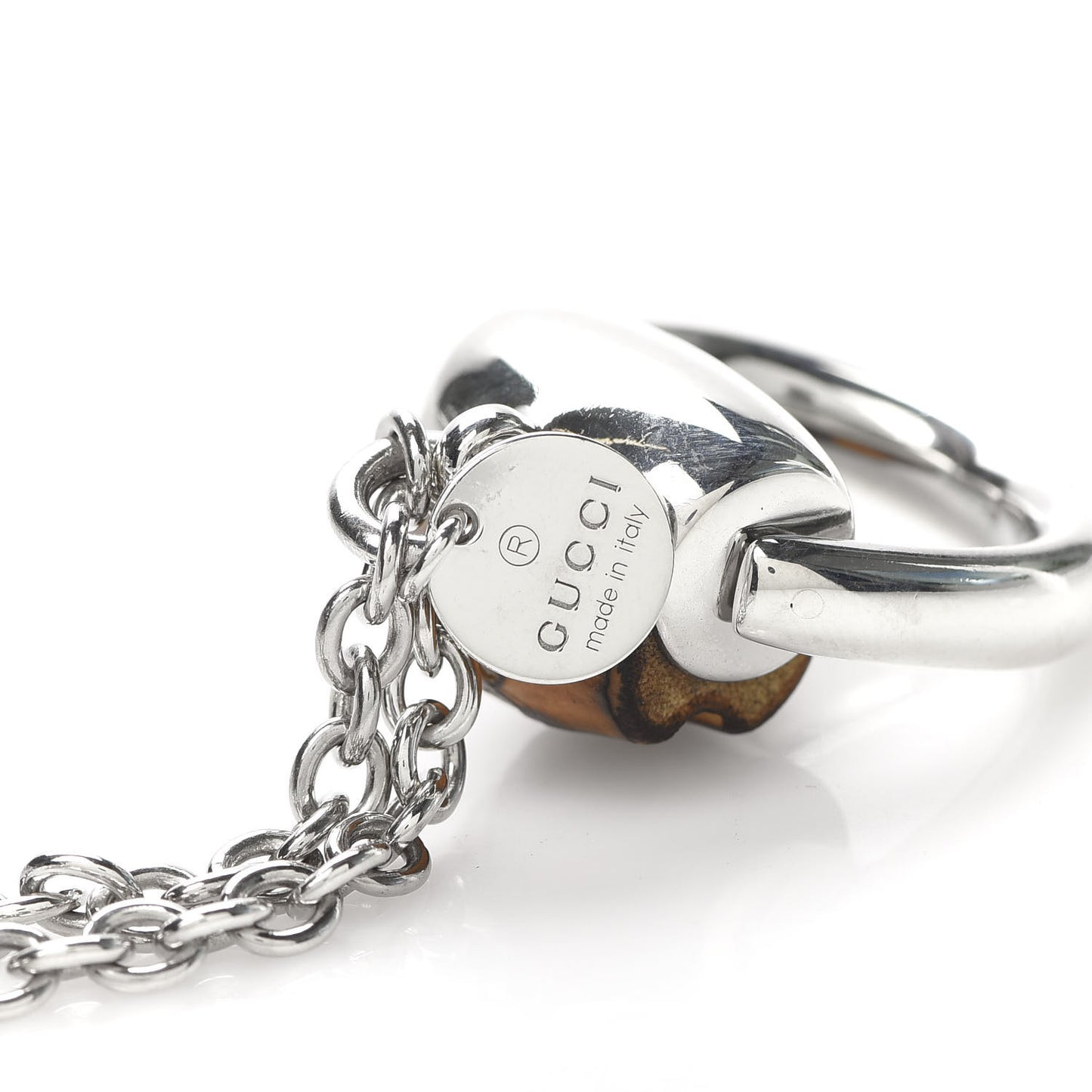 Sterling Silver Bamboo Horsebit Pendant Necklace