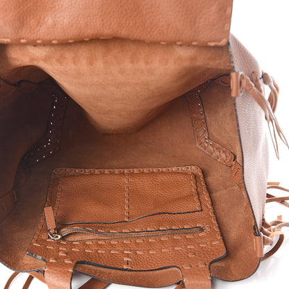 Valentino Garavani Grained Calfskin C-Rockee Fringe Tote Light Cuir 5 of 9