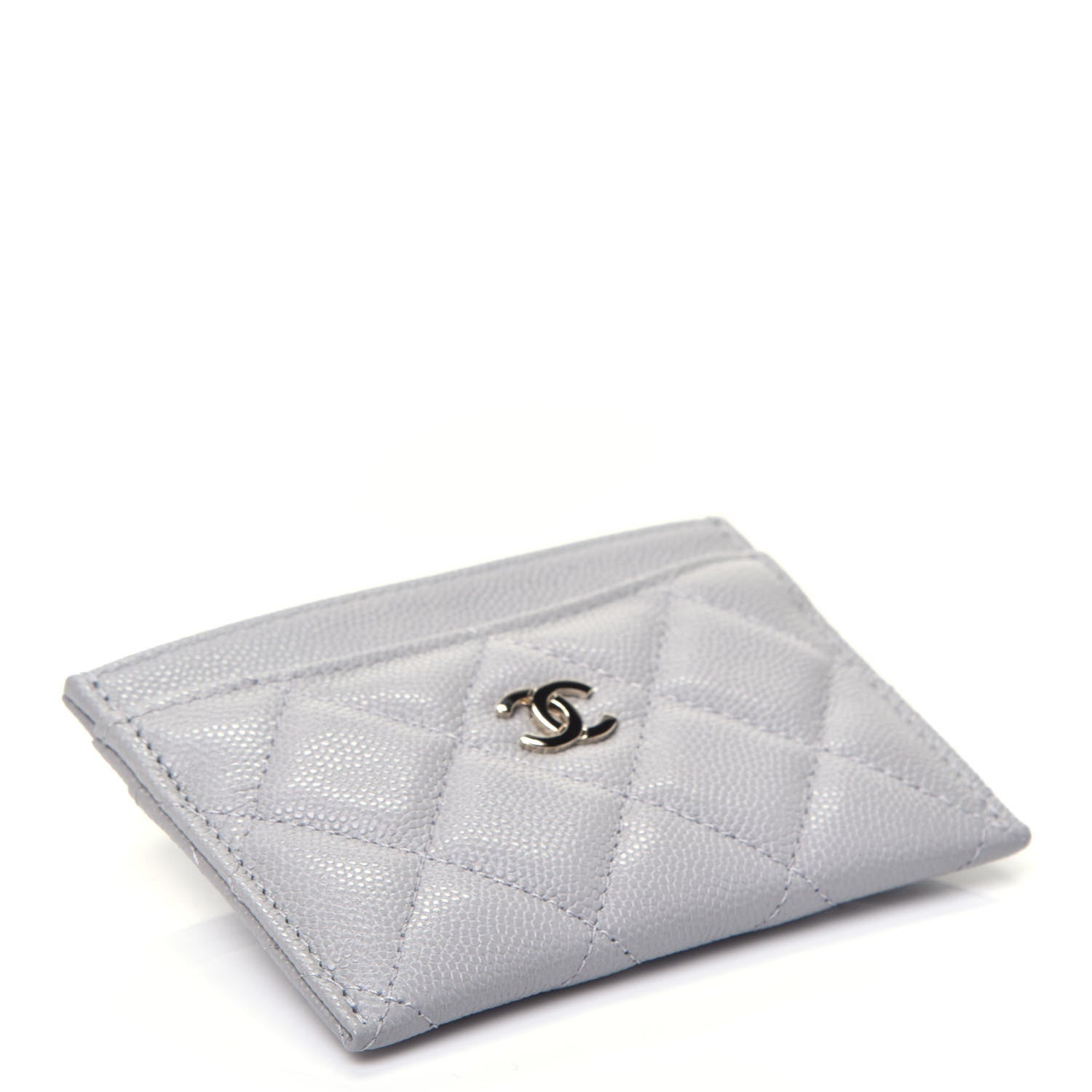 Chanel Caviar Quilted Card Holder Grey 4 of 9