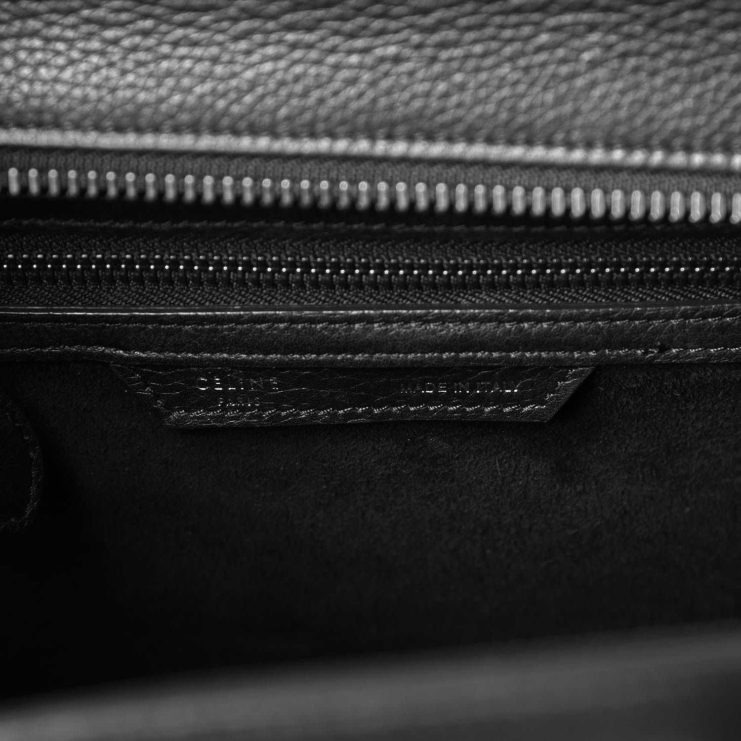 Celine Drummed Calfskin Micro Luggage Black 6 of 8