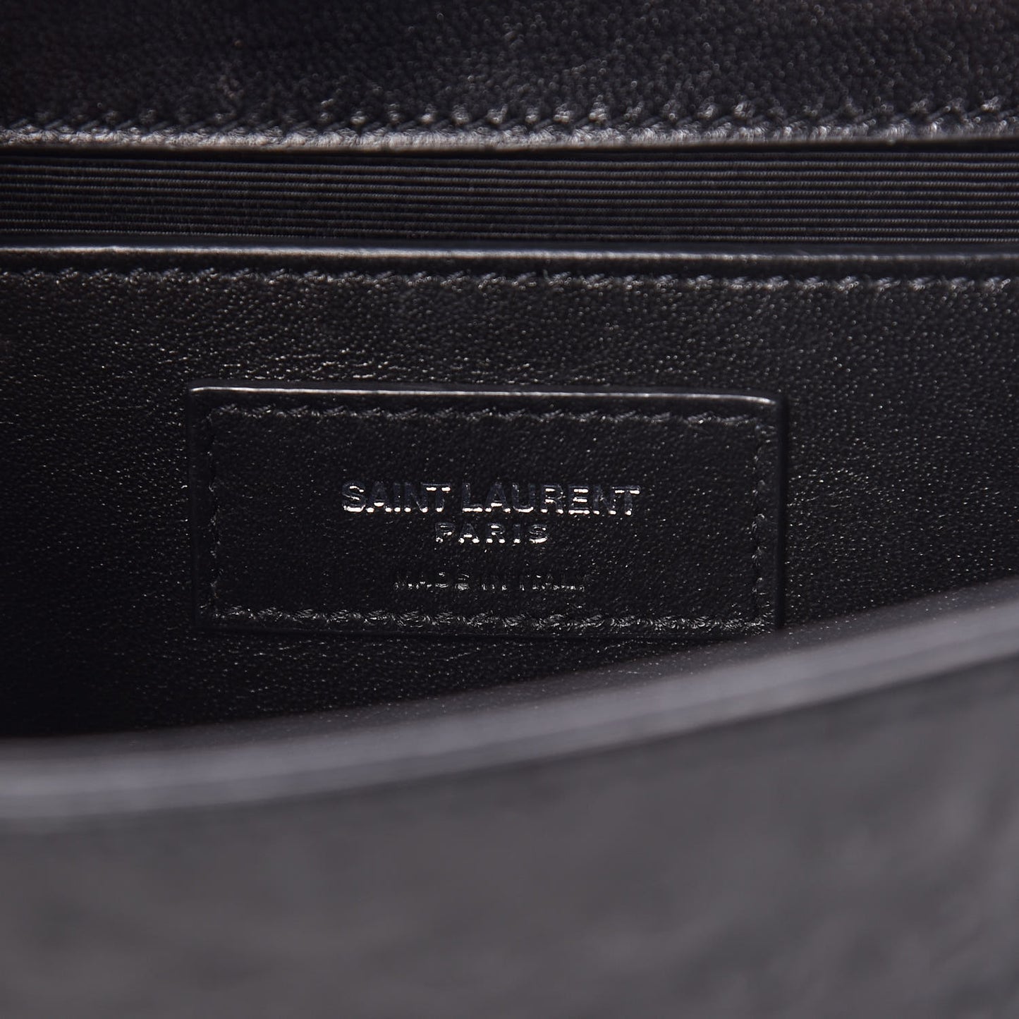 Ostrich Calfskin Embossed Small Monogram Kate Satchel Black