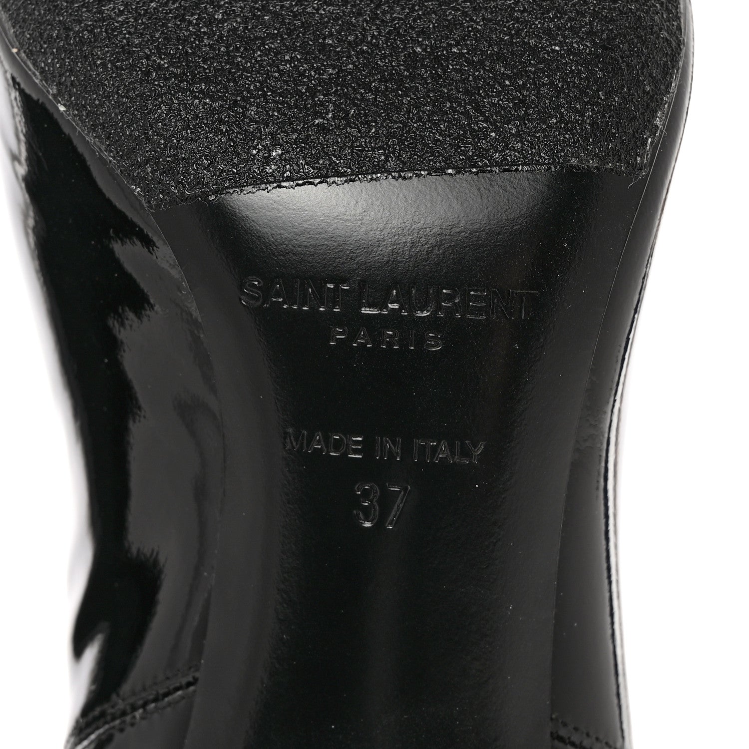 Saint Laurent Patent Opyum Ankle Booties 37 Black 7 of 12
