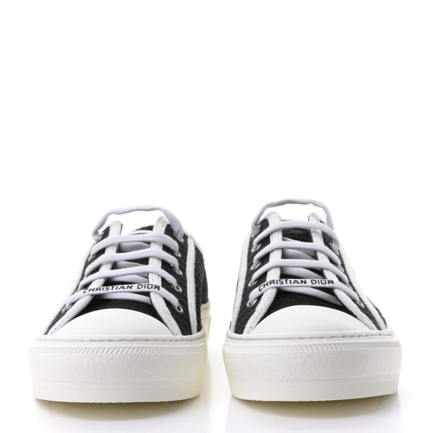 Christian Dior Resille Embroidered Walk'N'Dior Low Top Sneakers 38.5 Black 2 of 4