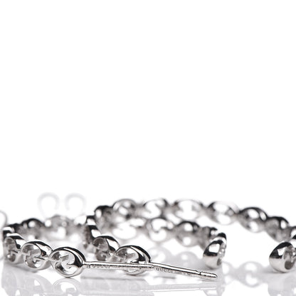 Gucci 18K White Gold Interlocking GG Hoop Earrings 3 of 3
