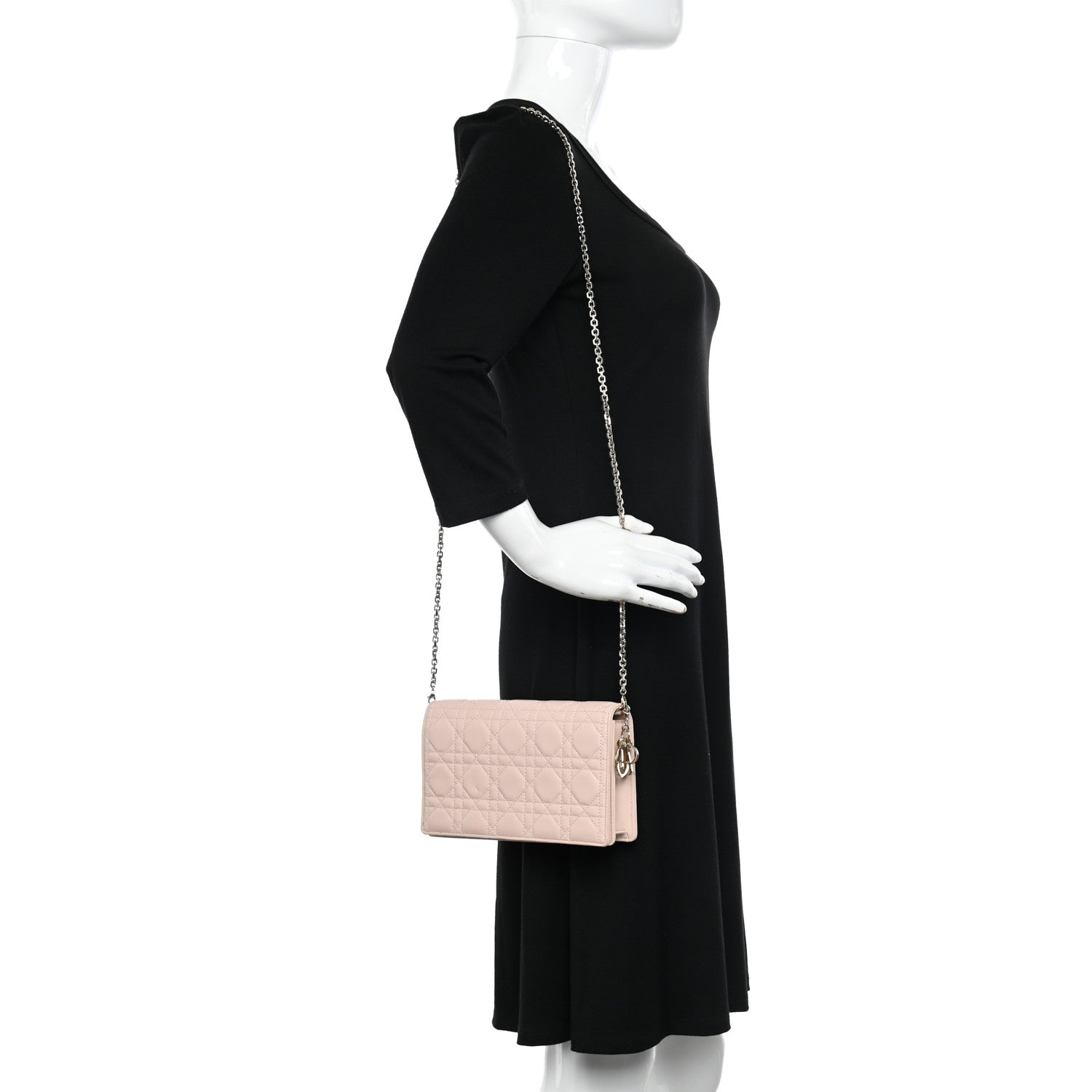 Christian Dior Lambskin Cannage Lady Dior Pouch Beige 2 of 16