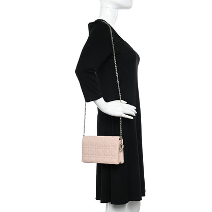 Christian Dior Lambskin Cannage Lady Dior Pouch Beige 2 of 16
