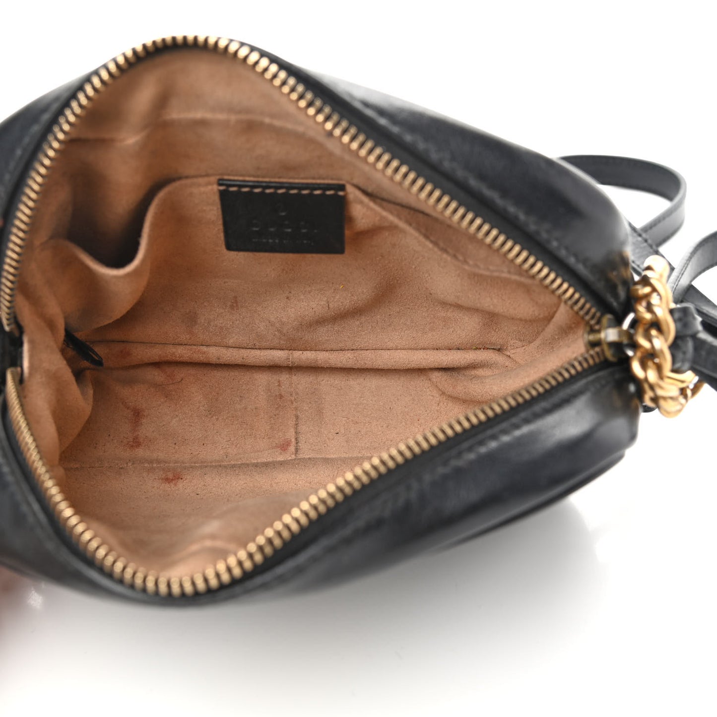 Calfskin Matelasse Mini GG Marmont Chain Shoulder Bag Black