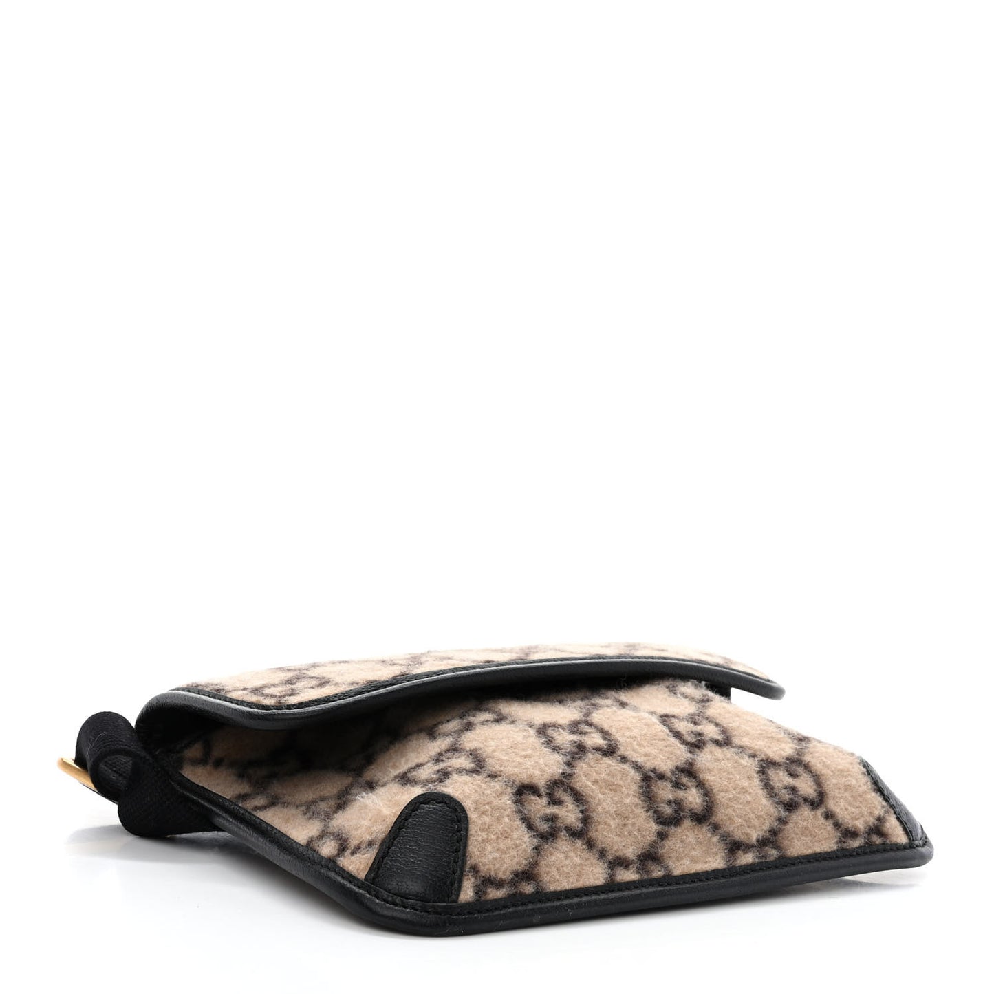 Covered Wool GG Monogram Slim Belt Bag Beige