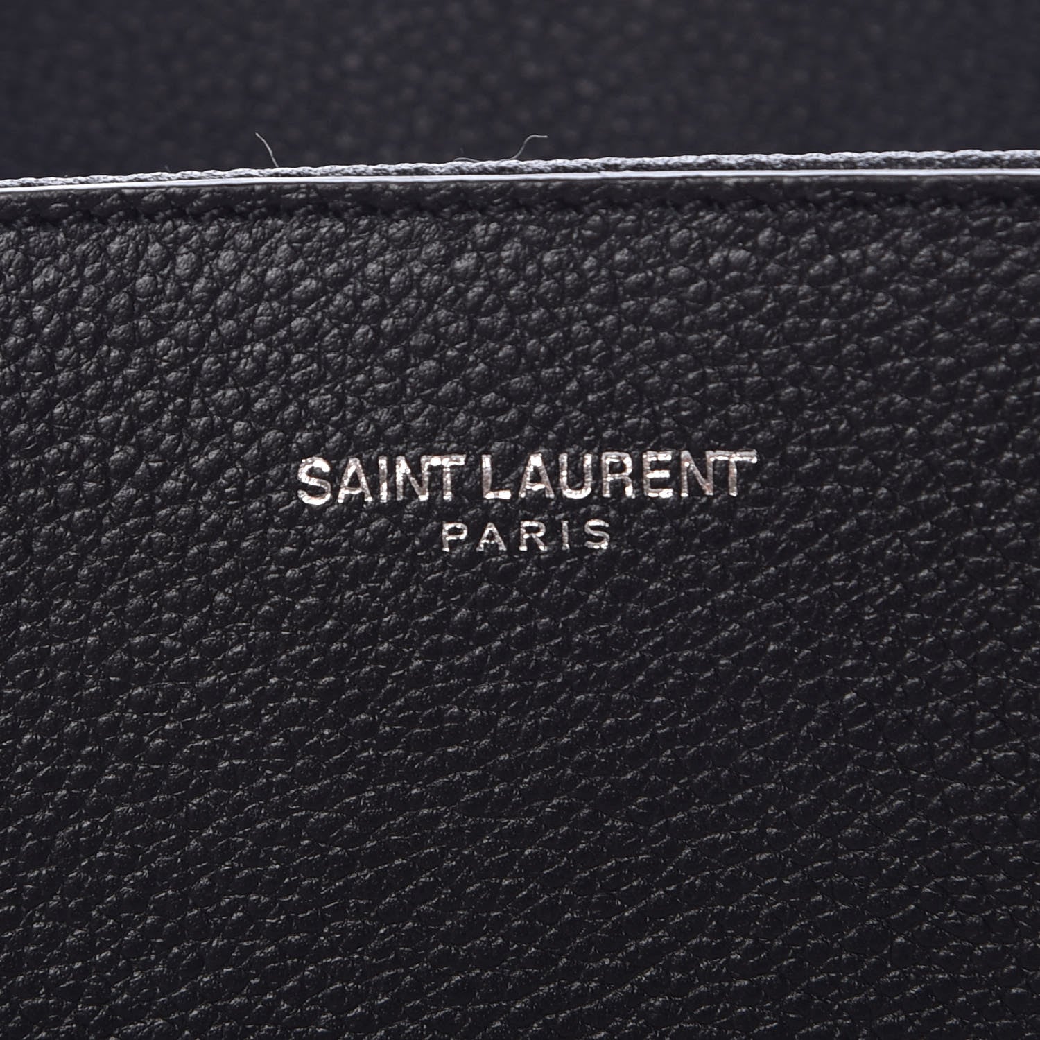 Saint Laurent Grained Calfskin Small Cabas Rive Gauche Black 8 of 11