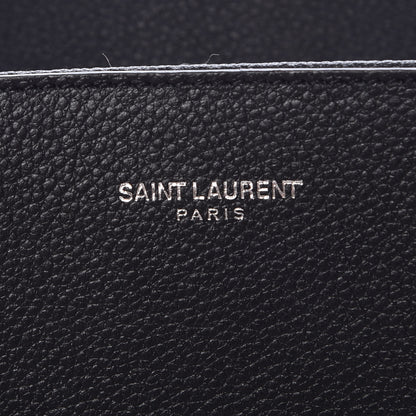 Saint Laurent Grained Calfskin Small Cabas Rive Gauche Black 8 of 11