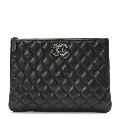 Chanel Caviar Quilted Medium French New Wave CC Pouch Black 1 of 8