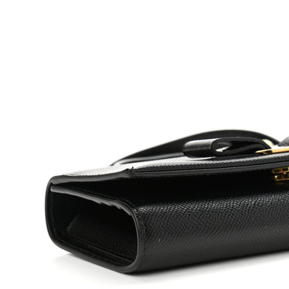 Salvatore Ferragamo Hammered Calfskin Mini Vera Bow Handle Bag Black 8 of 9