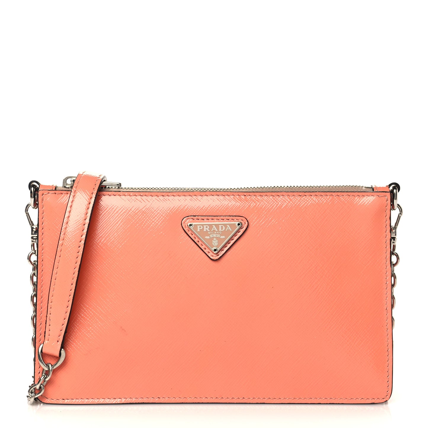 Saffiano Vernice Chain Crossbody Bag Albicocca