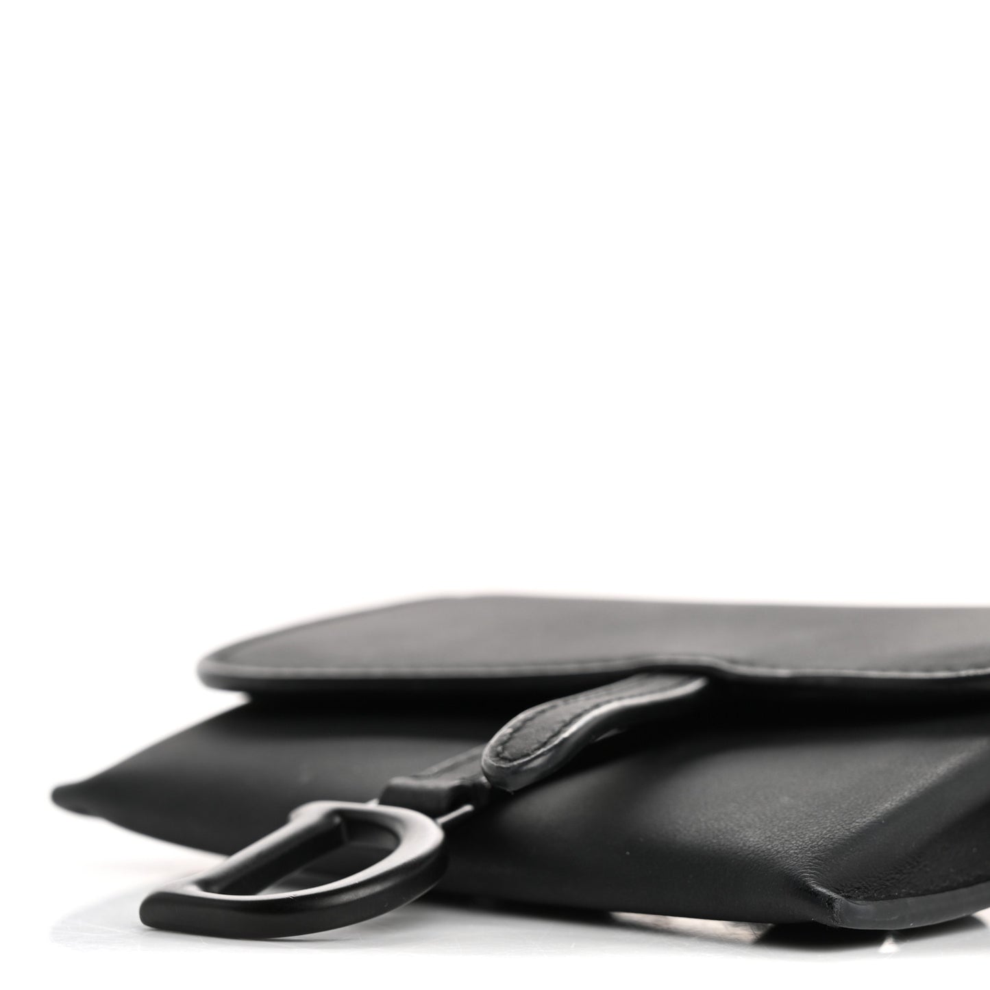 Ultra Matte Calfskin Nano Saddle Chain Pouch Black