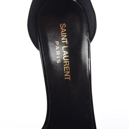 Saint Laurent Patent Calfskin Jane 80 Ankle Strap Sandals 37.5 Black 7 of 9