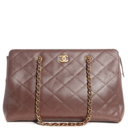 Chanel Metallic Caviar Quilted Shoulder Bag Brown 1 of 8