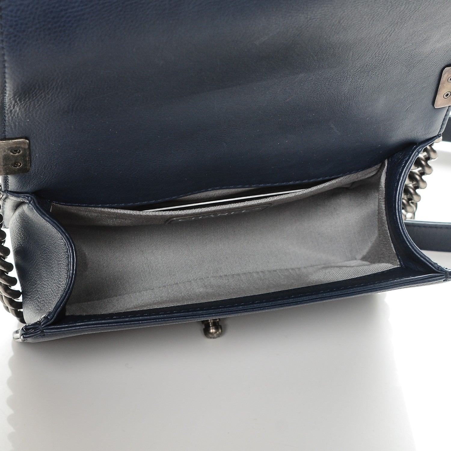 Chanel Calfskin Double Stitch Small Boy Flap Navy Blue 5 of 7