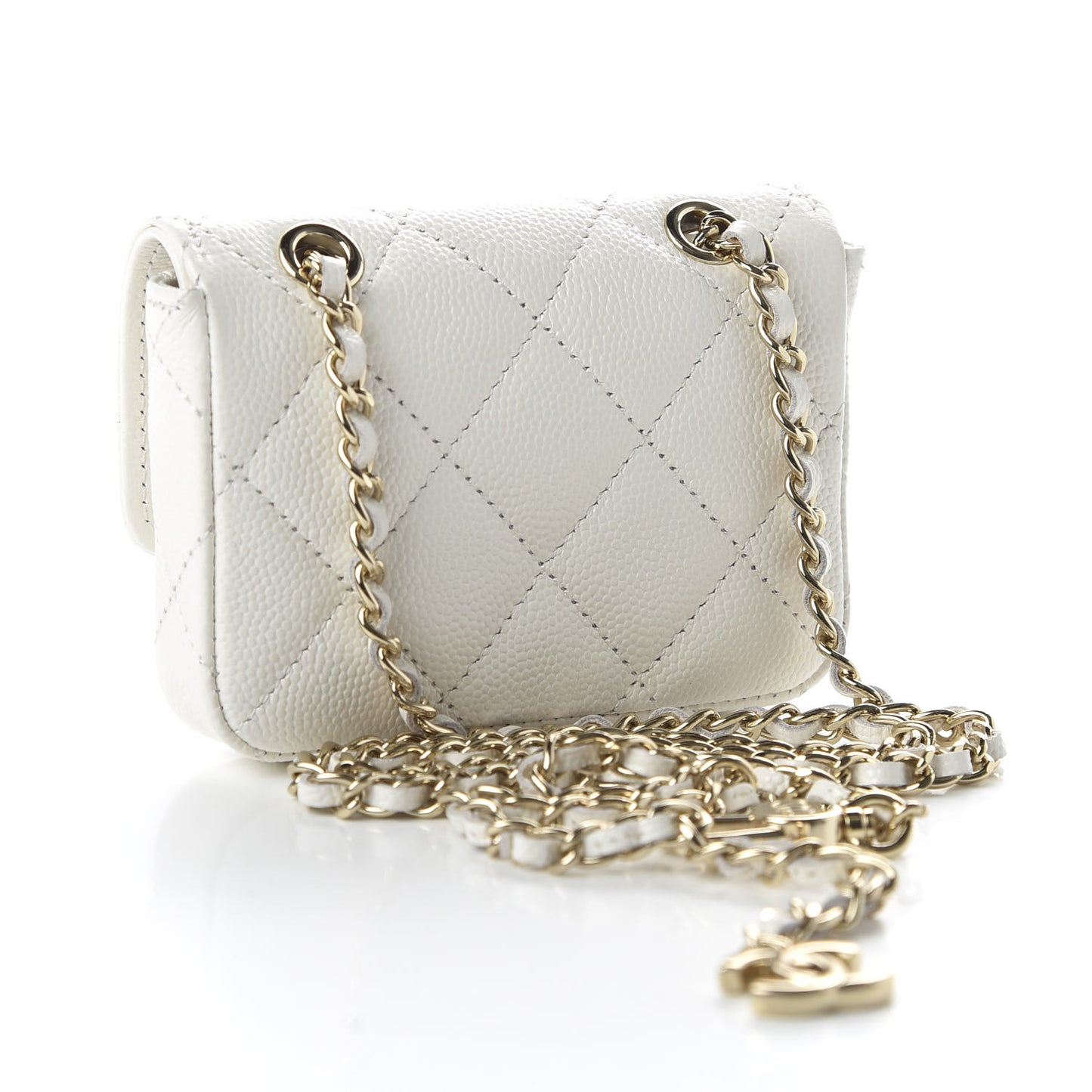 Caviar Quilted Belt Bag White