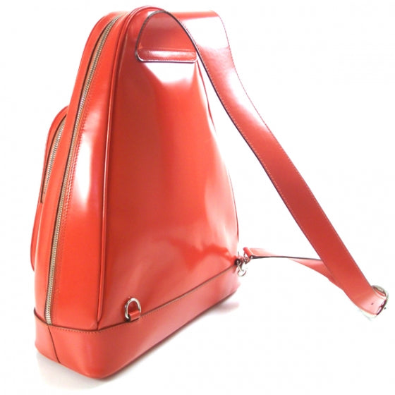 Leather Bamboo Backpack Sling Orange