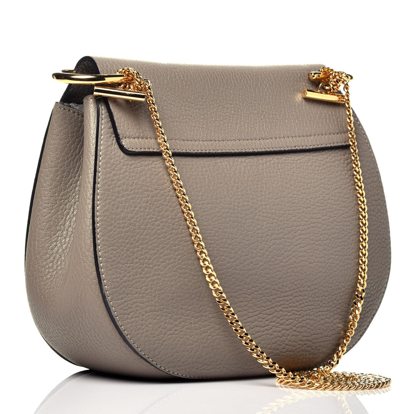 Grained Lambskin Drew Shoulder Bag Motty Grey