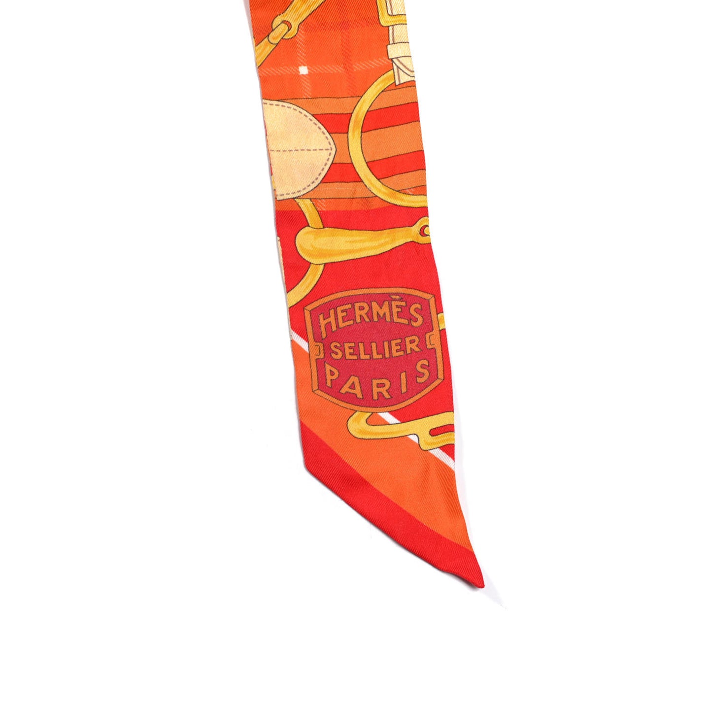 Silk Tatersale Twilly Rouge Orange Jaune D'Or