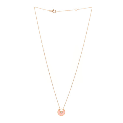 Cartier 18K Pink Gold Diamond Pink Opal XS Amulette de Cartier Pendant Necklace 3 of 4