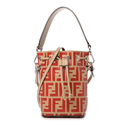 Fendi Vitello Liberty F is Fendi FF Embossed Mini Mon Tresor Bucket Bag Amido Fiamma 1 of 11