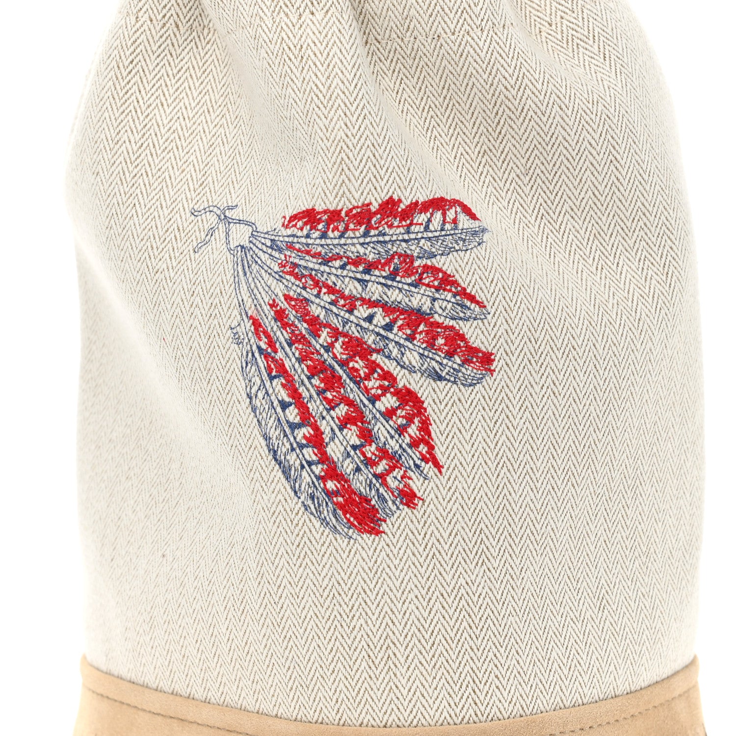 Hermes Toile Velvet Lambskin Tipi Print Childrens Drawstring Backpack Beige Coyote 7 of 9