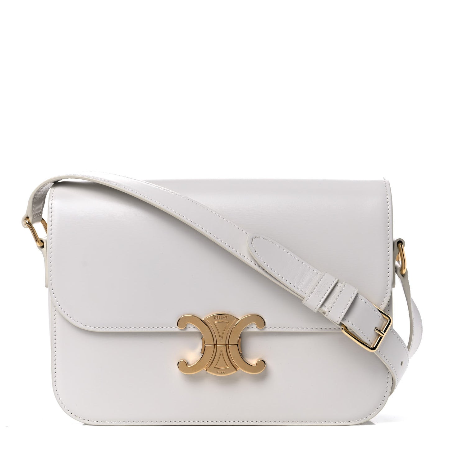 Shiny Calfskin Medium Triomphe White