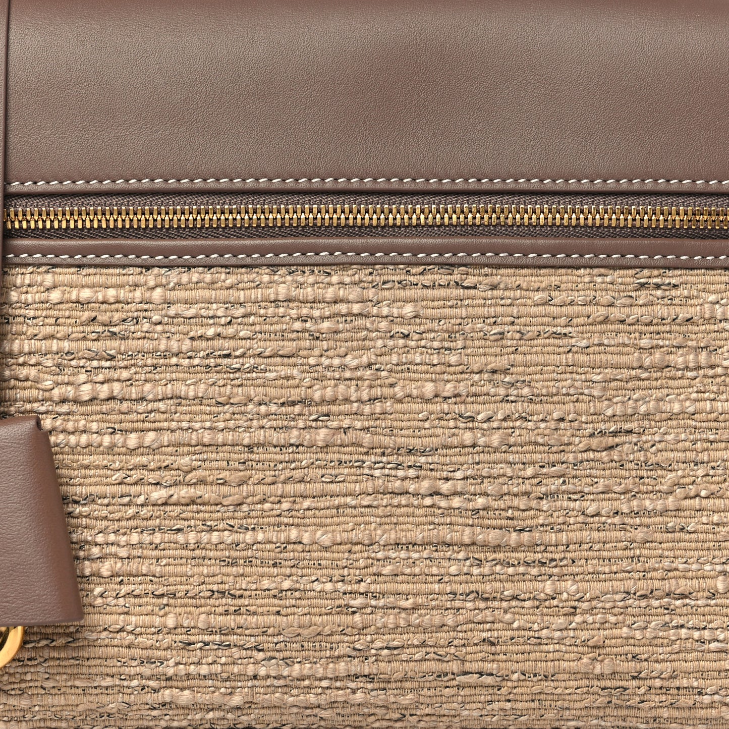 Calfskin Cotton Linen L27 Extra Pocket Bag Natural Light Beige