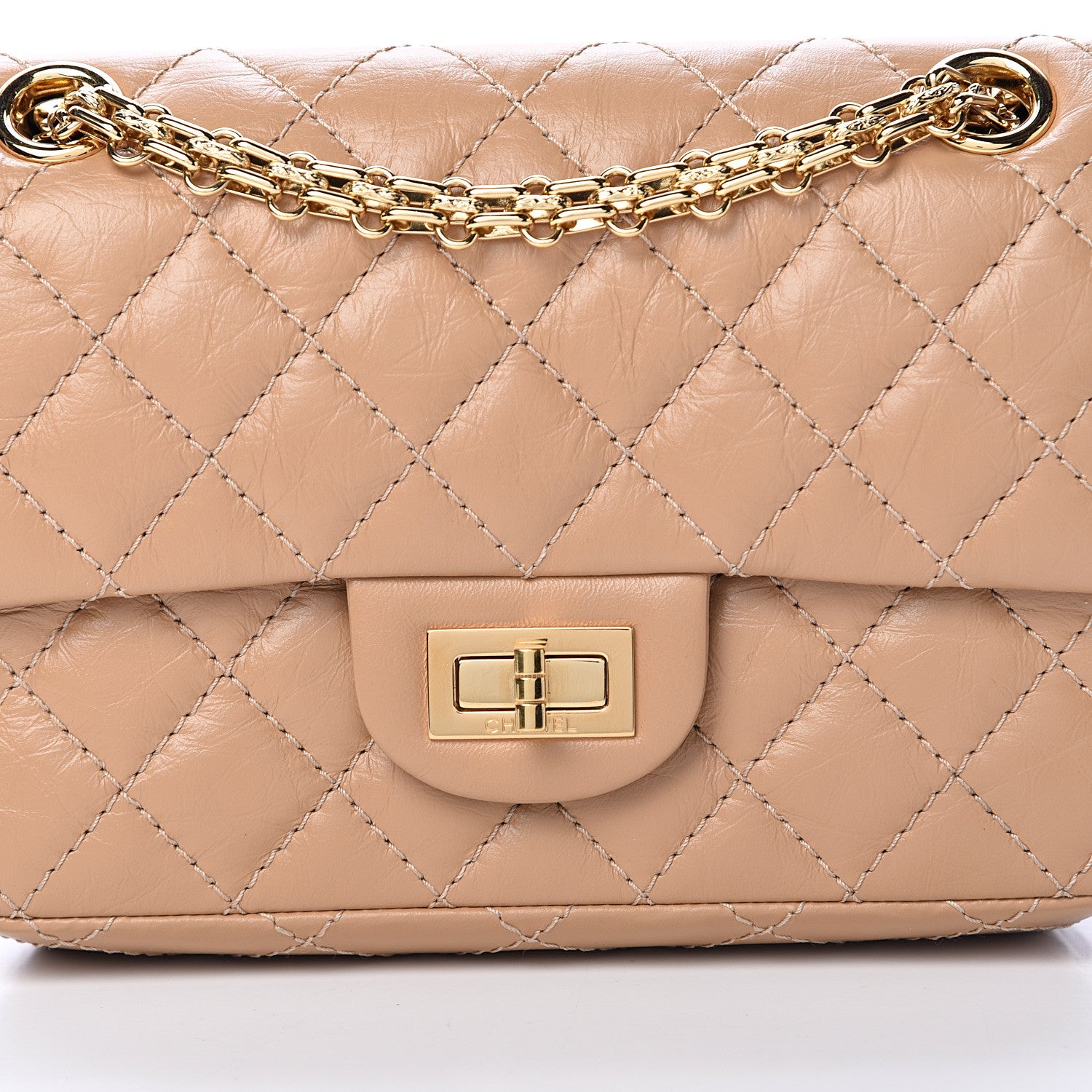 Chanel Aged Calfskin Quilted 2.55 Reissue Mini Flap Beige 7 of 11