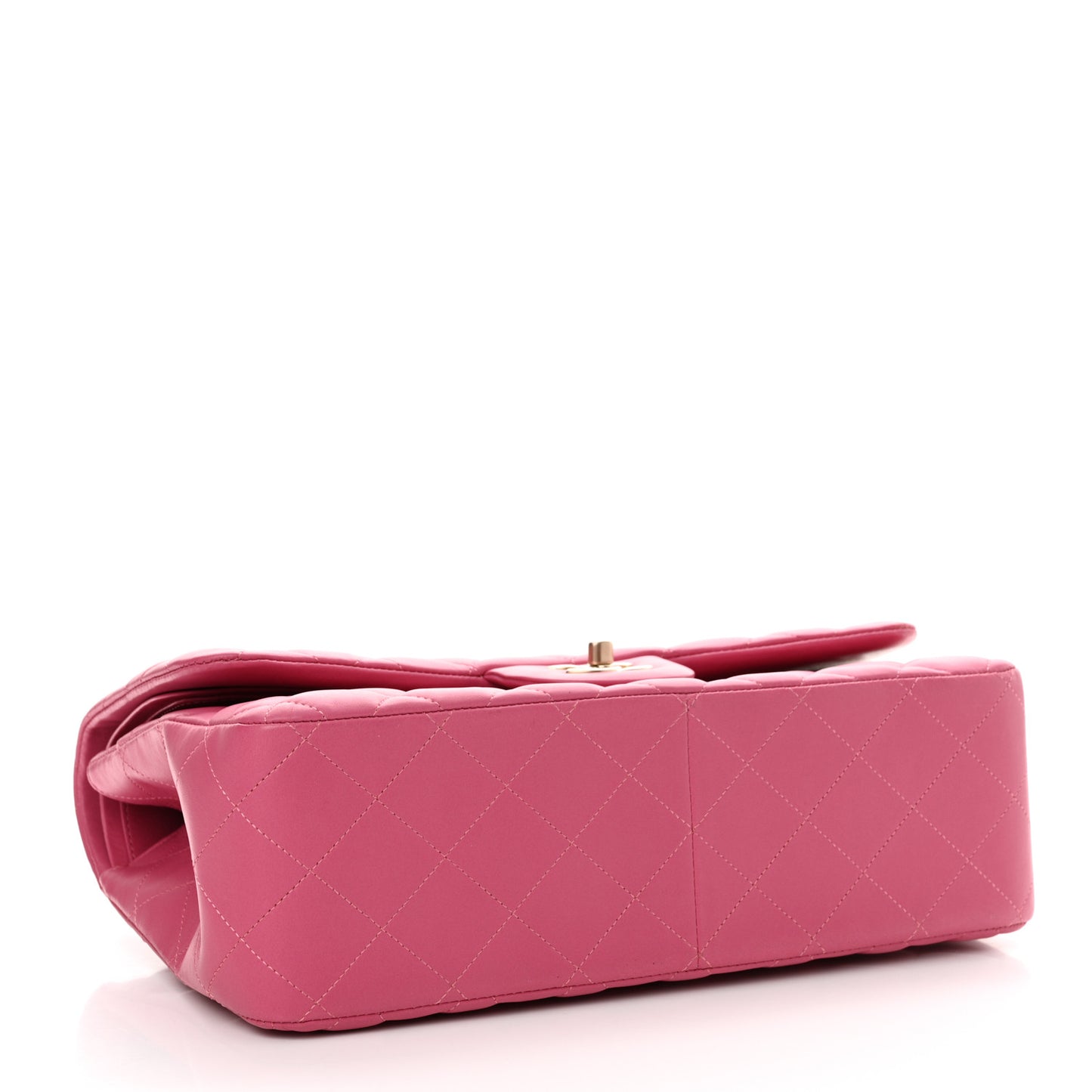 Lambskin Quilted Jumbo Double Flap Pink
