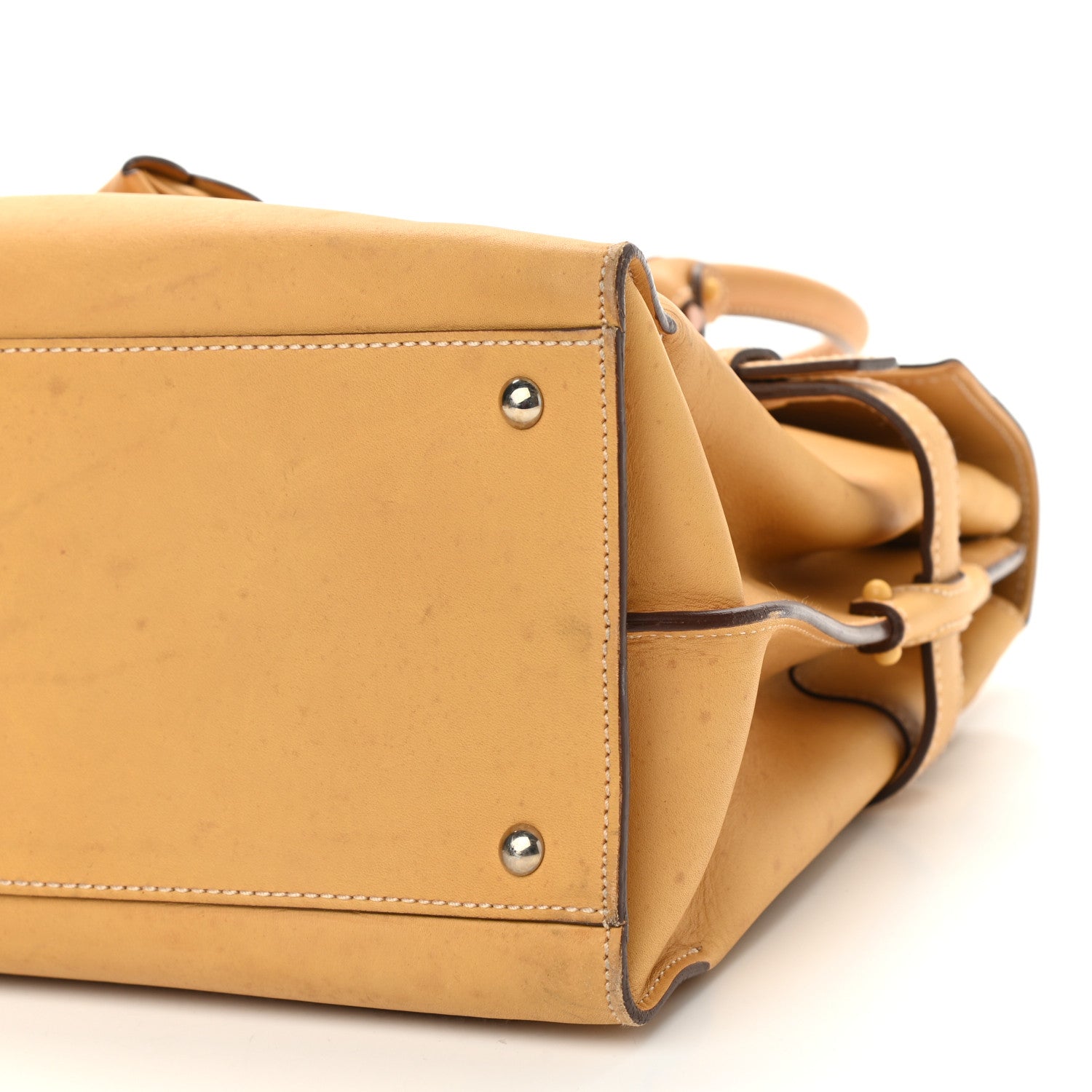 Salvatore Ferragamo Calfskin Double Handle Tote Tan 6 of 14
