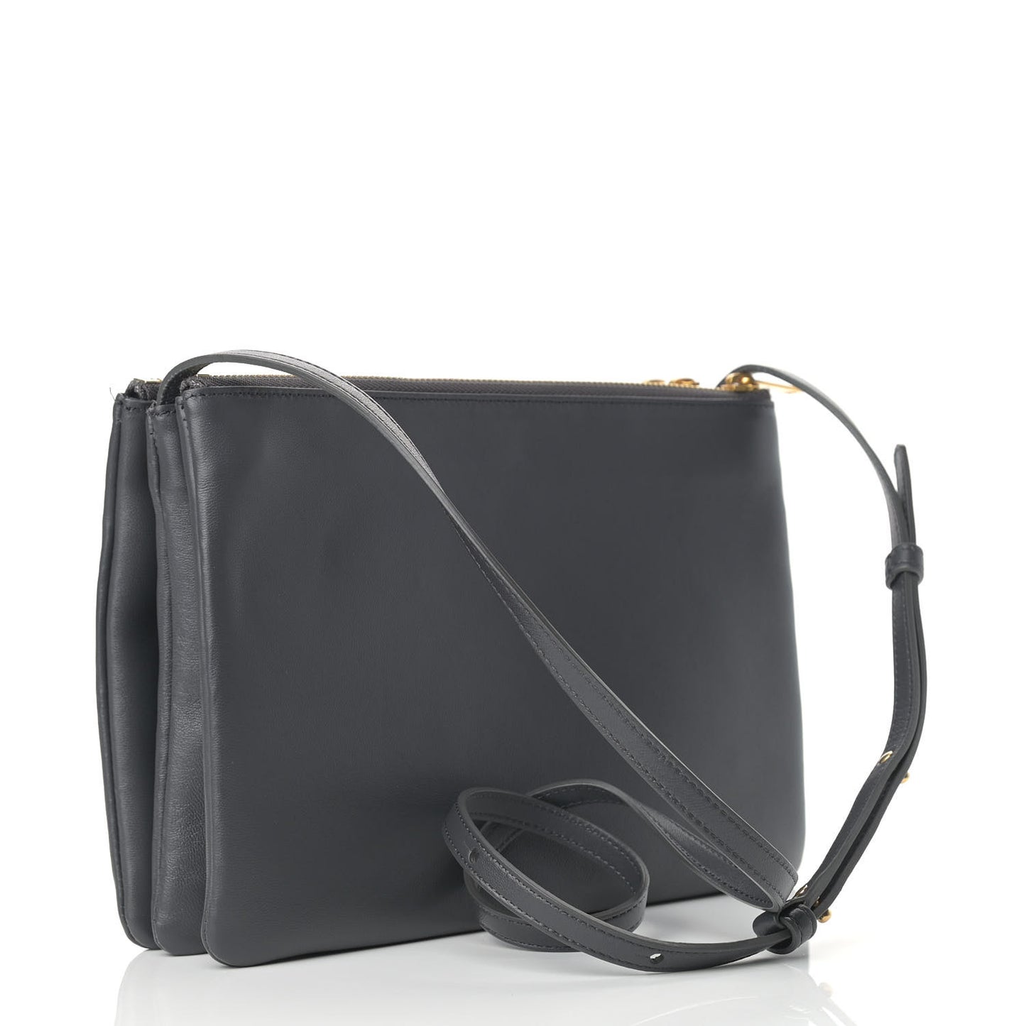 Lambskin Large Trio Crossbody Bag Grey