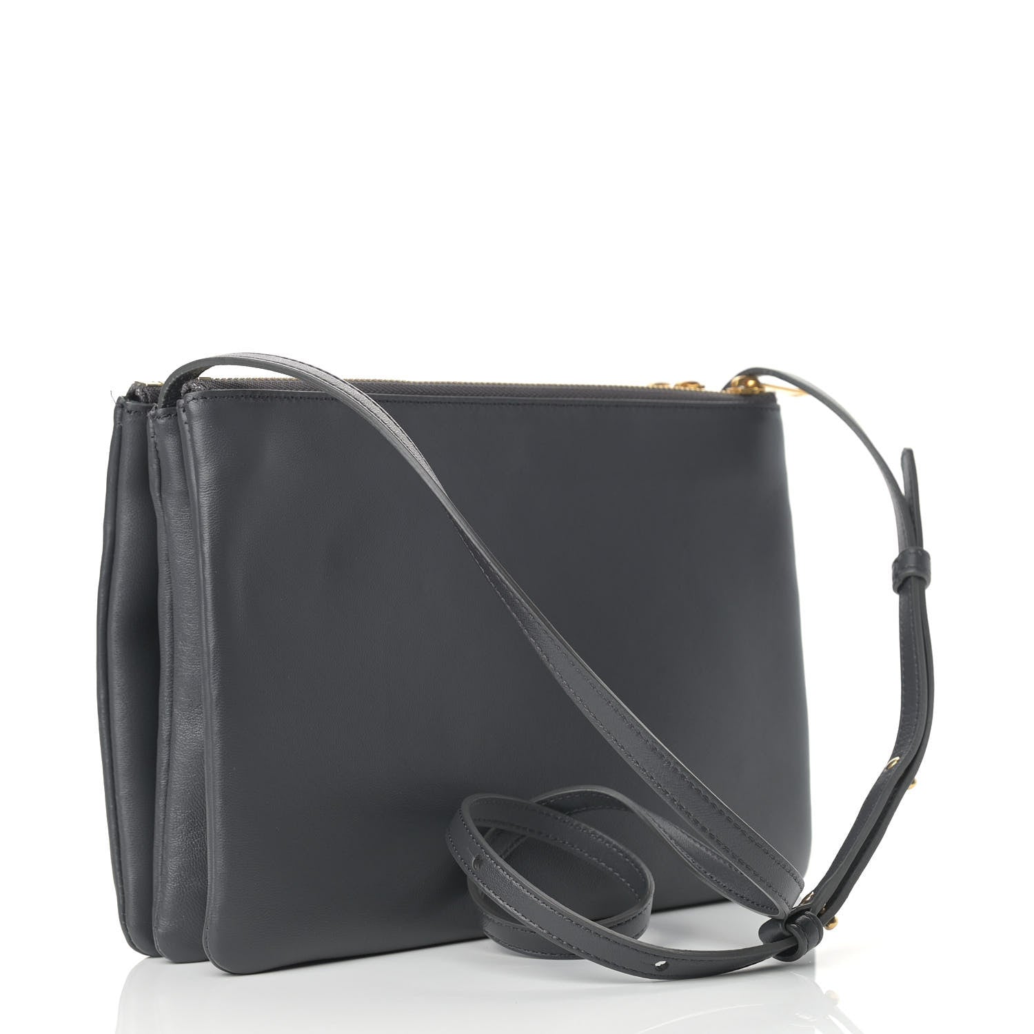 Celine Lambskin Large Trio Crossbody Bag Grey 3 of 13
