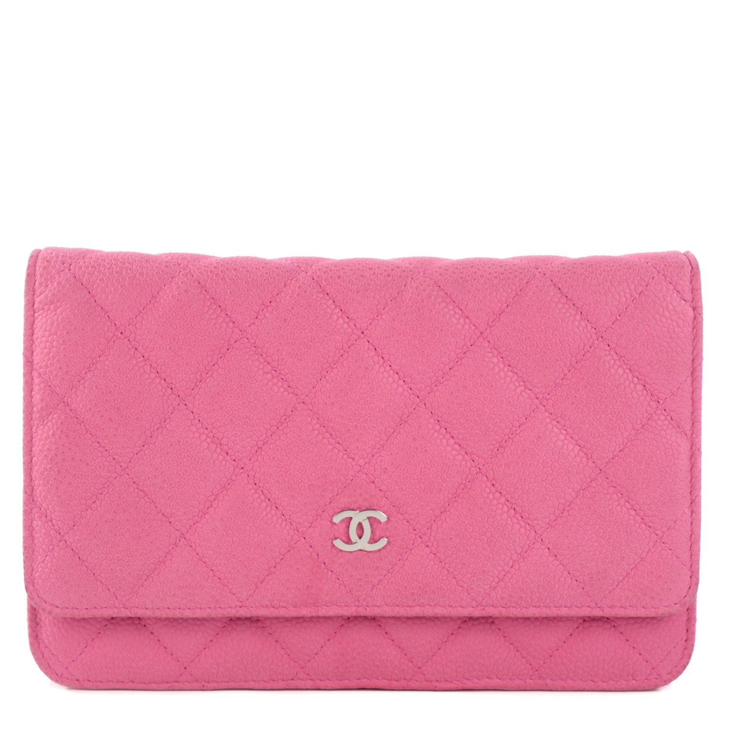 Chanel Iridescent Caviar Quilted Wallet on Chain WOC Pink 1 of 8