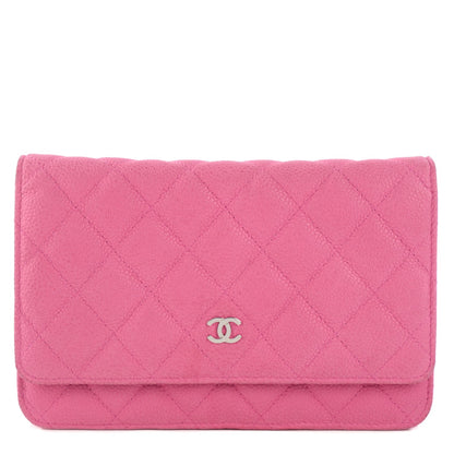 Chanel Iridescent Caviar Quilted Wallet on Chain WOC Pink 1 of 8