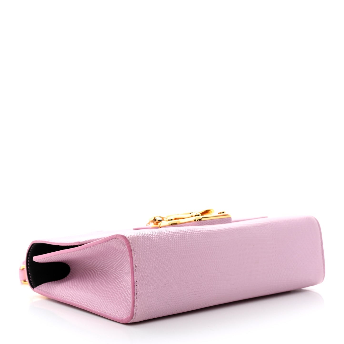 Calfskin Iguana Embossed Lucia Top Handle Satchel Baby Pink