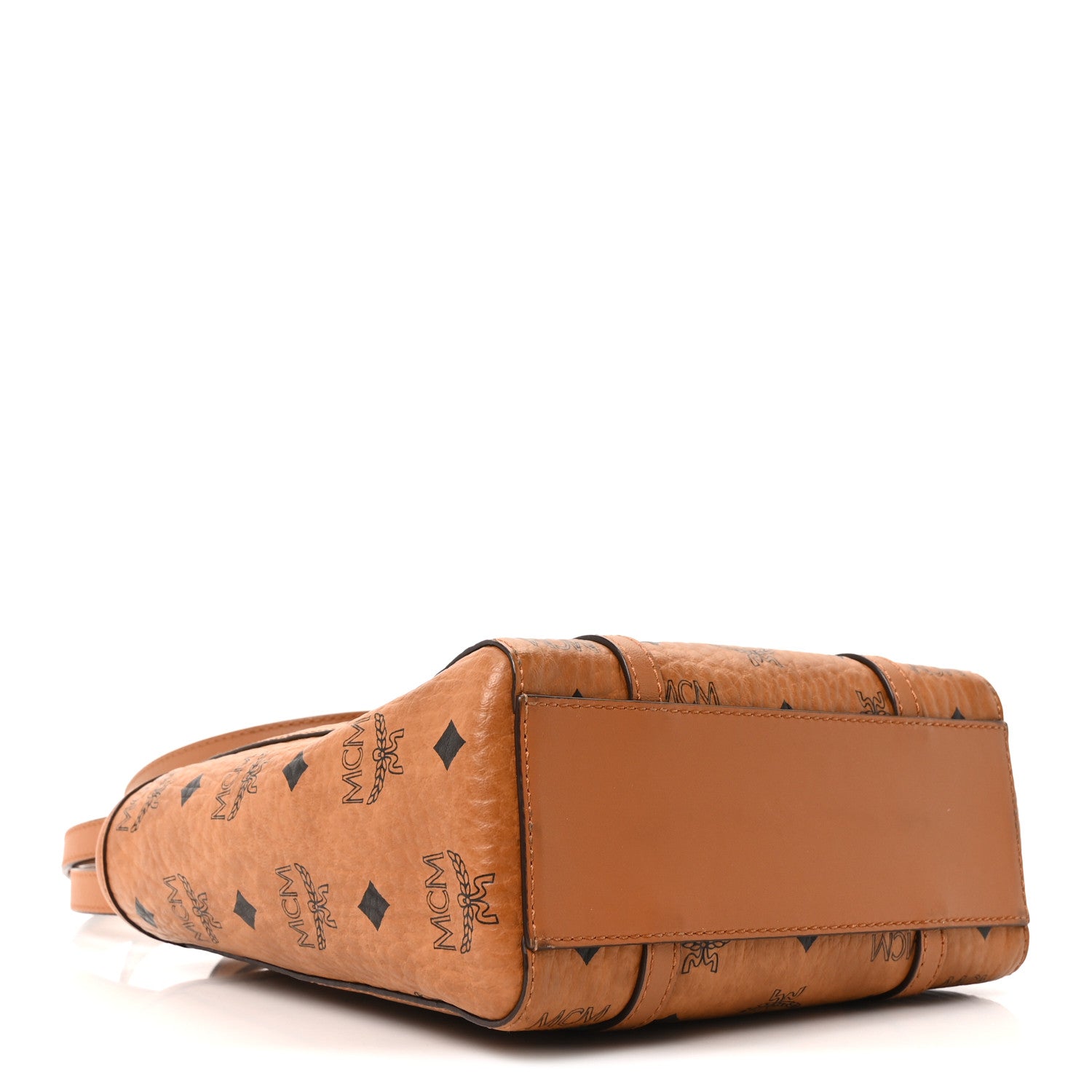 MCM Visetos Mini Toni Shopper Tote Cognac 1818585 – FASHIONPHILE