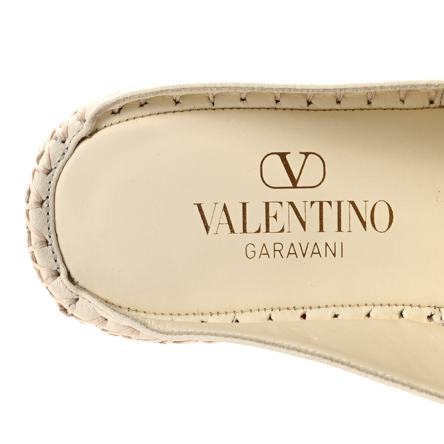 Valentino Garavani Pebbled Calfskin Vlogo Espadrille Mules 38 Light Ivory 8 of 10