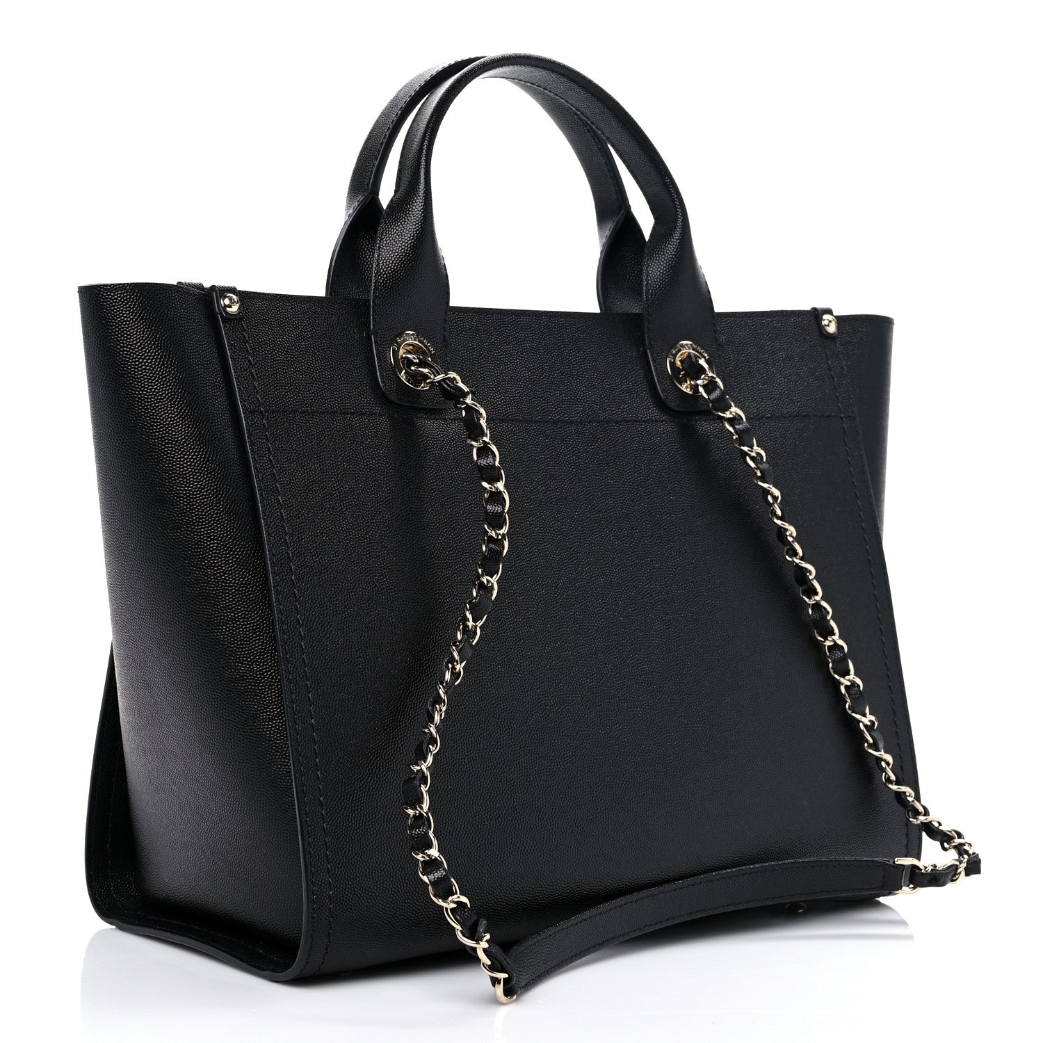 Chanel Caviar Small Studded Deauville Tote Black 3 of 9