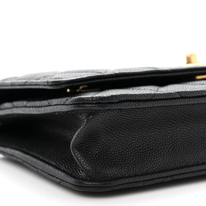 Chanel Caviar Quilted Medallion Wallet on Chain WOC Black 10 of 13
