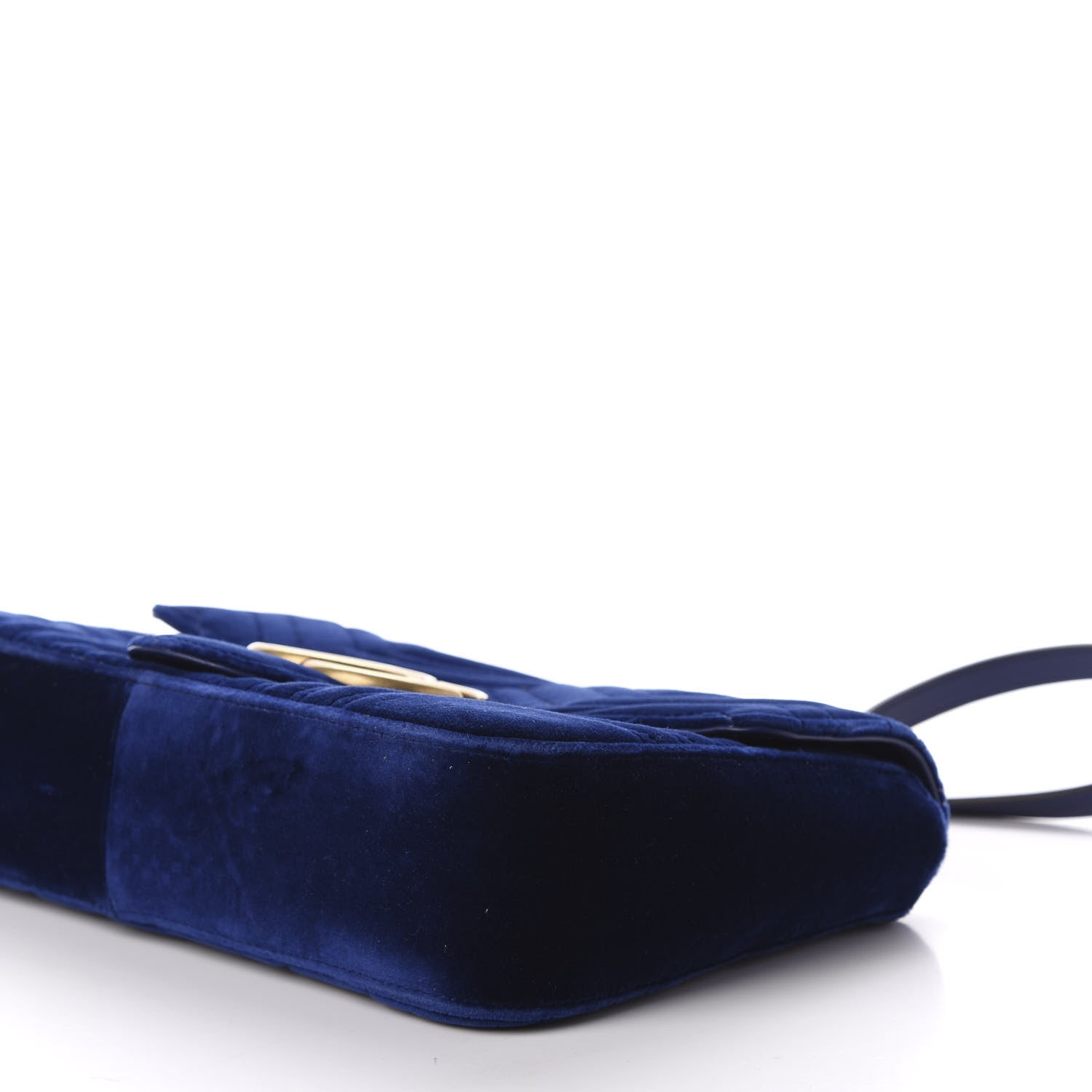 Gucci Velvet Matelasse Medium GG Marmont Shoulder Bag Cobalt Blue 7 of 12