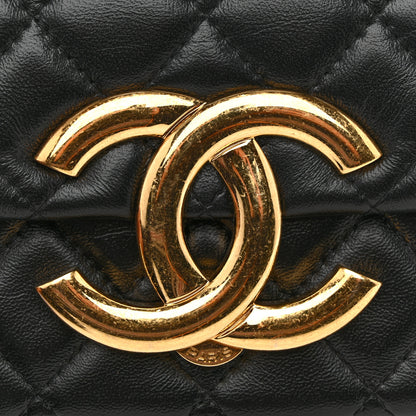 Chanel Shiny Crumpled Lambskin Quilted Mini Giant CC Flap Black 12 of 12