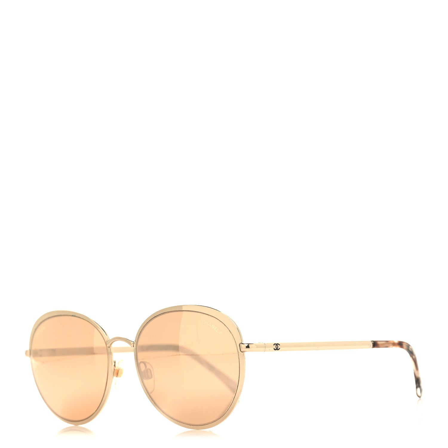 Chanel Round Spring Sunglasses 4206 Black Gold 1 of 8