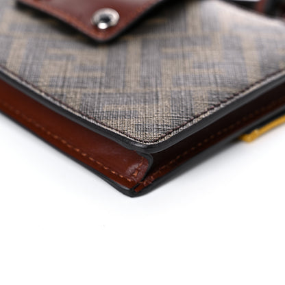 Fendi Glazed Fabric Cotton Vitello King Aura FF 1974 Baguette Belt Pouch Tobacco Moro Mimosa Gianda 11 of 16