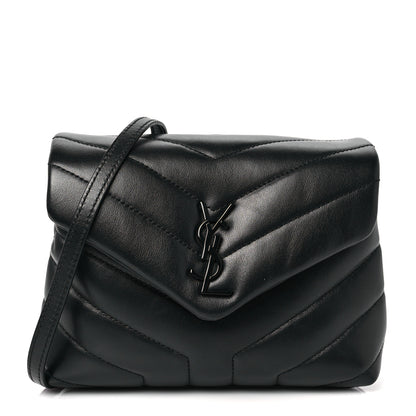 Saint Laurent Calfskin Y Quilted Monogram Toy Loulou Crossbody Bag Black 1 of 8
