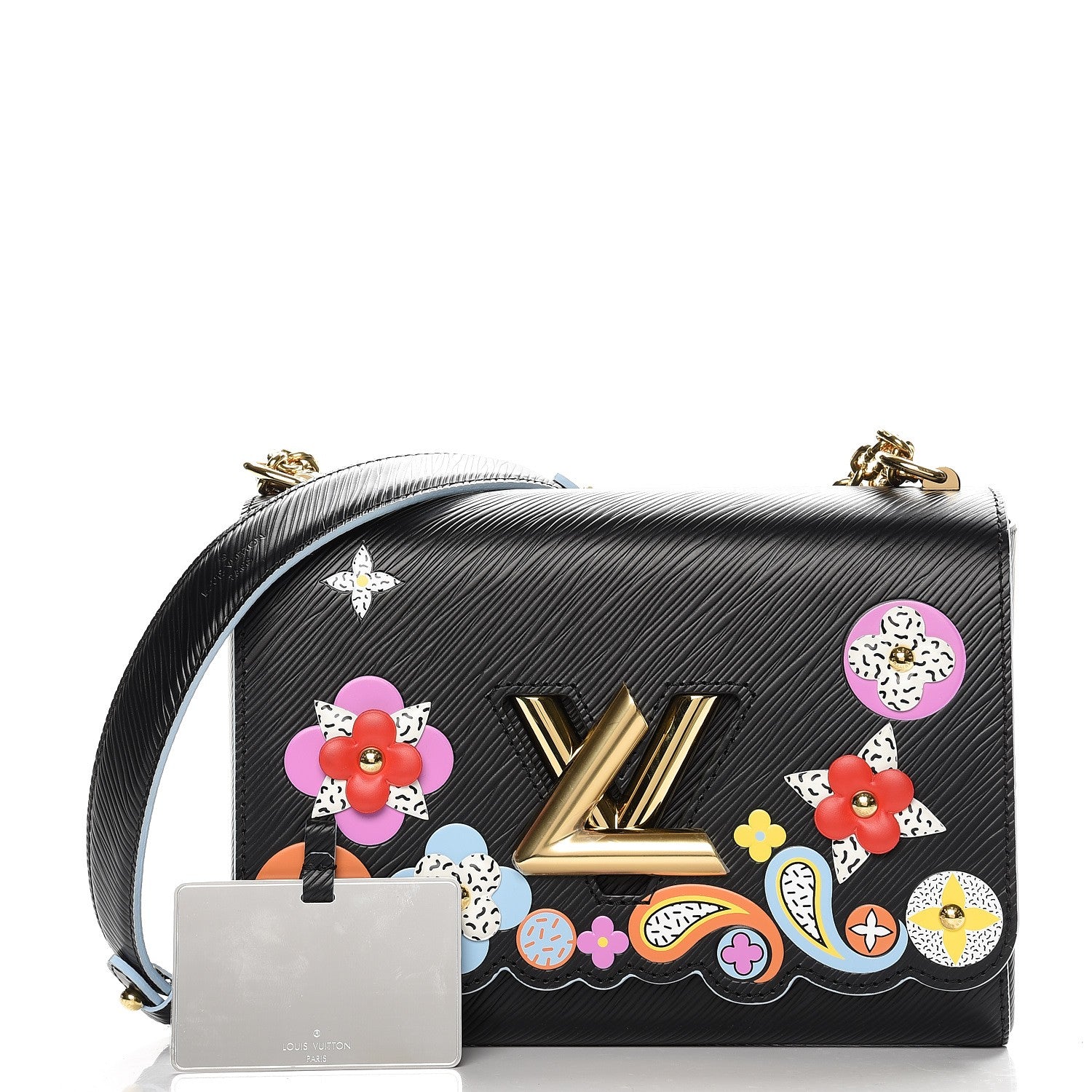 Louis Vuitton Epi Blooming Flowers Twist Shoulder Bag MM Black 8 of 8