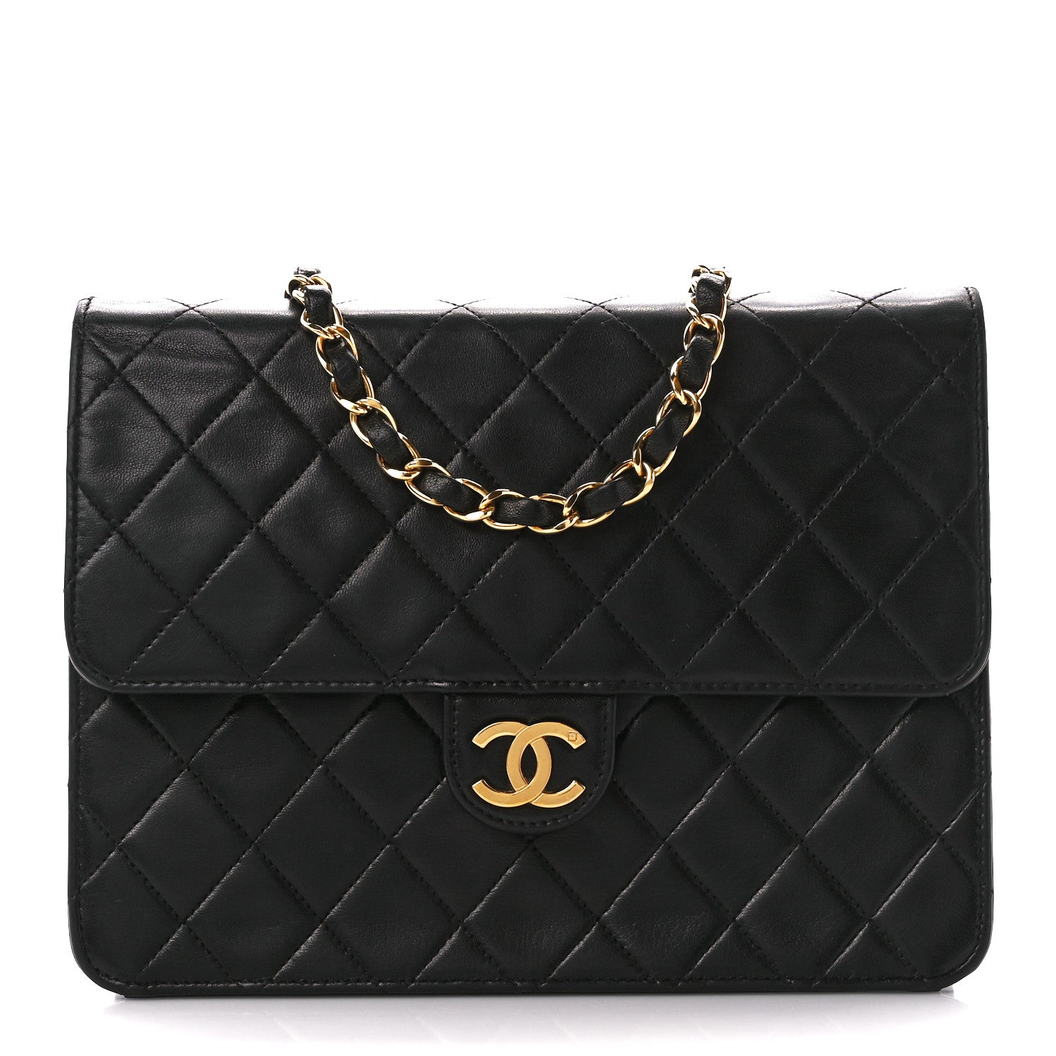Chanel Lambskin Quilted Small Single Flap Bag Black 1 of 12